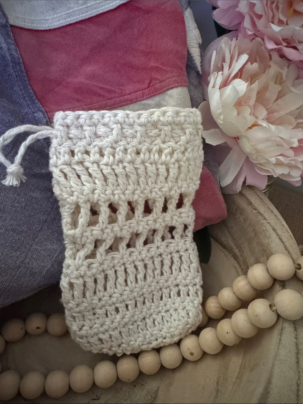 100% cotton Handmade soap bag